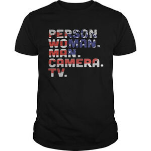 Person Woman Man Camera Tv American Flag Independence Day Shirt